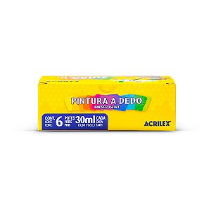 Pintura a Dedo Acrilex 30ML C/ 6 Cores