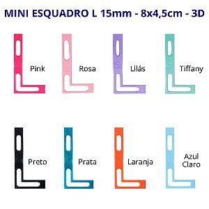 Mini Esquadro L 15mm - 8x4,5cm - Impressão 3D