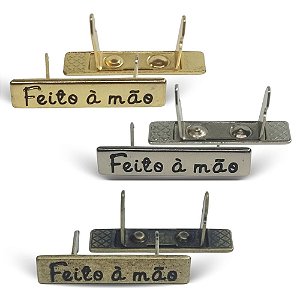 Plaquinha "Feito a Mão" Retangular c/ Garra