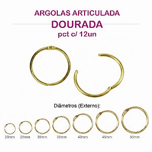 Argola Articulada Dourada - Pct c/ 12un