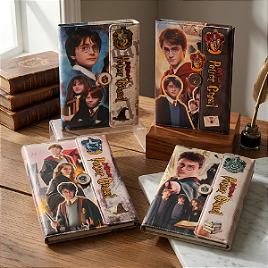 Caderno A5 CP Dura Espumada e Aba Harry Potter c/ 80 Folhas