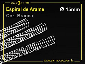 Espiral de Arame 15mm - Branco - 10 unidades