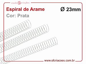 Espiral de Arame 23mm - Prata - 10 unidades