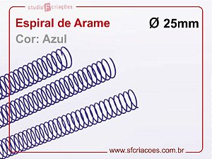 Espiral de Arame 25mm - Azul - 10 unidades