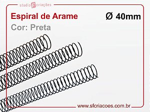 Espiral de Arame 40mm - Preto - 10 unidades