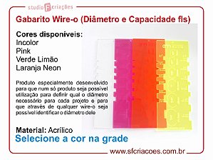 Régua Gabarito para Diâmetro e Capacidade de folhas do Wire-o