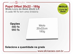 Papel Offset 20x22 (Livro do Bebe) 180g