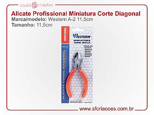 Alicate Profissional Miniatura Corte Diagonal Western A-2 11,5cm
