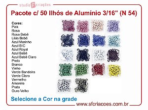 Pacote c/ 50 Ilhós de Alumínio 3/16" (Nº 54)