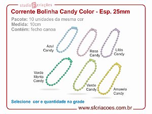 01 pct c/ 10un - Corrente bolinha - Candy Color