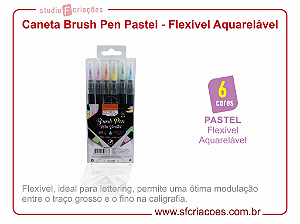 Caneta Brush Pen Aquarelável - Cores Pastéis