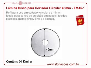 Lâmina Disco 45mm para Cortador Circular