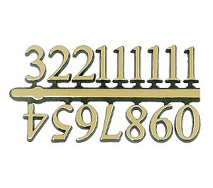 10 Jogos de números Arábicos GG (16mm) - Dourado