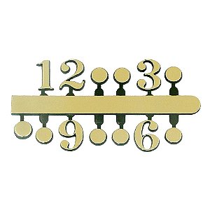 10 Jogos de números Arábicos Bolinha (14mm) - Dourado
