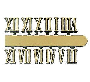 10 Jogos de números Romanos GG (17mm) - Dourado