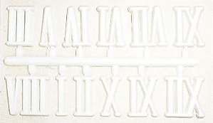 10 Jogos de números Romanos GG (17mm) - Branco