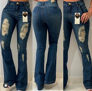 Calça Flare Destroyed