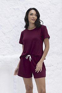 Pijama Feminino Beatriz Bordô