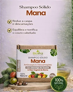 Shampoo sólido mana com manteiga de ucuúba e óleo de rícino 65 g