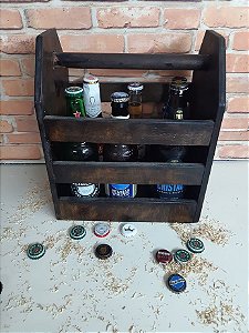 Caixa de madeira para transporte de garrafas e latinhas (CMGL-01)