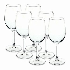 Jogo 6 Taças Vinho Tinto / Vinho Branco Cristal Bohemia 450 ml Sense