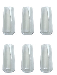 Jogo de 6 Copos de Cristal Transparente 330 ml Long Drink