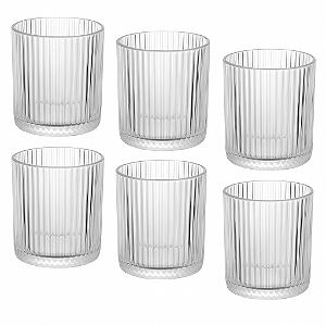 Copo Whisky Drink Vidro Baixo Grande Kit Com 6 Peças