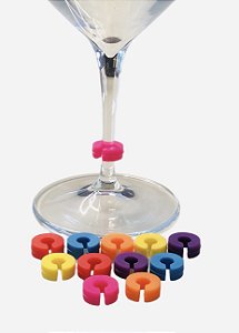 Kit 12 Marcadores Para Copos E Taças de Silicone