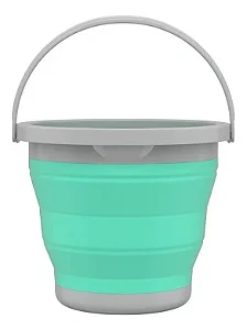 Balde Retrátil 5 Litros Com Alça Cor Verde agua - Flashlimp