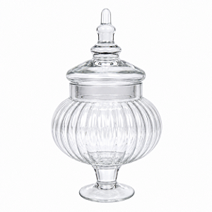 Bomboniere Potiche de Vidro Cristal 700 Ml Luxo Elegante Decorativo Porta Doces Premium