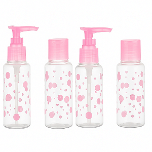 Kit Necessarie Rosa 4 Frascos Sabonete Shampoo Condicionador Hidratante - Kit Viagem