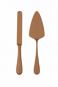 Jogo para Bolo – Faca e Pá (Espátula) Cobre Rose