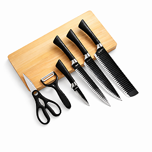 Kit Funcional Facas De Cozinha E Churrasco – 6 Peças Completo