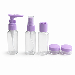 Kit Necessarie Lilás 5 Frascos Sabonete Shampoo Condicionador Hidratante - Kit Viagem