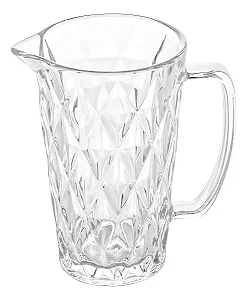 Jarra De Vidro Cristal Transparente Diamond Luxo Mesa Posta Premium