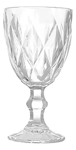 Taça Grande Água Vidro Diamond Transparente Luxo