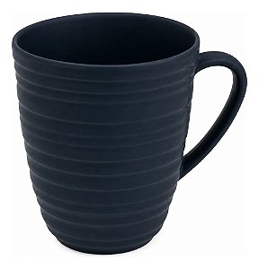 Caneca Cerâmica Premium Café Chá Design Moderno Texturizada Azul