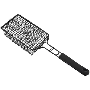 Grelha para Churrasco Antiaderente com Cabo Emborrachado Preta 53 cm