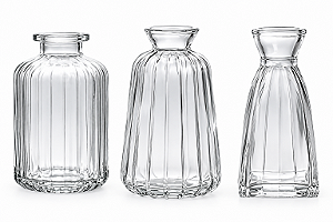 Jogo de 3 Mini Vasos em Cristal Decorativos – 105 ml, 170 ml e 195 ml
