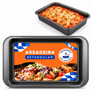 Assadeira Retangular Antiaderente 37 × 25 × 5,8 cm Forma Para Bolo