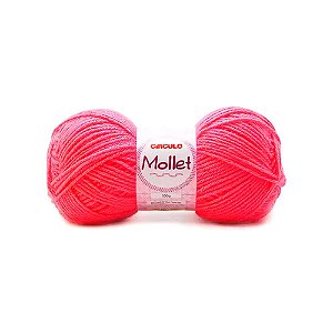 Lã Mollet Círculo 100gr Cor 0784 Rosa Neon