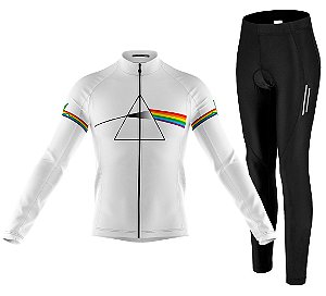 Kit Camisa Bike Pink Floyd C/ Calça Espuma Refletivo Uv