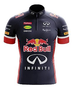 Camisa Red Bull Manga curta Ziper Ciclismo Esportes Dry Fit Mtb