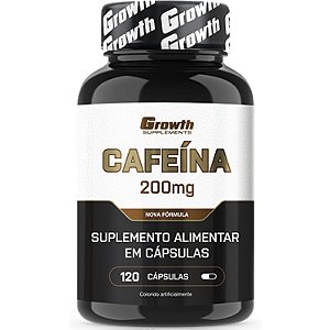 Cafeína 200mg - 120 Cápsulas - Growth Supplements