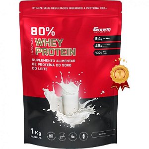 Whey Protein Concentrado Growth 80% - 1kg - Growth Supplements