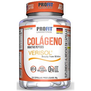 Colágeno Verisol Hidrolisado + Ácido Hialurônico - 120 Cápsulas - Profit Labs