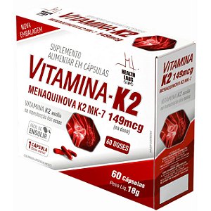 Vitamina K2 MK-7 149mcg - 60 Cápsulas - Health Labs (Saúde Óssea Menaquinova)