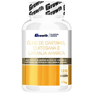 Óleo de Cártamo, Quitosana e Laranja Amarga - 120 Cápsulas - Growth Supplements