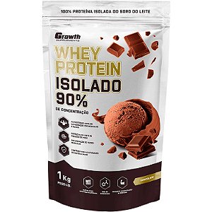 Whey Protein Isolado (90% Proteína Pura) - Pacote 1kg - Growth Supplements