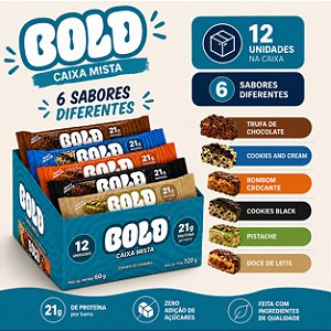 Barra de Proteína Bold Bar 21g de Proteína - 12 Unid x 60g Cada (720g) - Bold Snacks